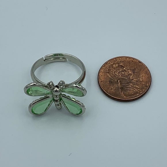 Cute green butterfly adjustable ring - Picture 3 of 6